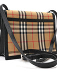 Grainy Calfskin Vintage Check Small Macken Crossbody Bag Black
