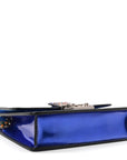 Metallic Patent Crystal D1ORaddict Flap Bag Blue