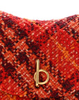 Tweed Check Medium Rocking Horse Crossbody Red Black