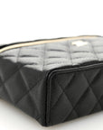 Caviar Quilted Top Handle Slim Vanity With Chain Black