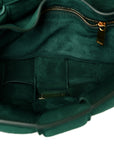 Suede Maxi Intrecciato Padded Chain Cassette Crossbody Bag Emerald Green