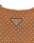 Tessuto Nylon Studded Mini Re-Edition Bag Brandy