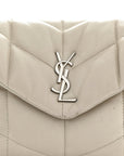 Lambskin Quilted Toy Loulou Puffer Monogram Chain Satchel Crema Soft