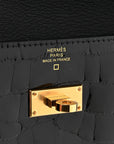 Shiny Alligator Kelly Pocket Long Wallet Black