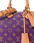 Calfskin Embroidered Monogram Speedy P9 Bandouliere 30 Golden Lotus Purple
