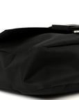 Econyl Nylon Cuoio Romano Monochrome Medium Baguette Messenger Bag Black