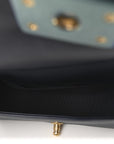 Sheepskin Braided Small Boy Reverso Flap Navy