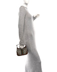 GG Supreme Monogram Azalea Calfskin Web Mini Jackie 1961 Hobo Beige Ebony Brown Sugar