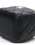 Caviar Quilted Mini Vanity Case With Chain Black