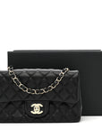 Lambskin Quilted Mini Rectangular Flap Black