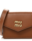 Nappa Flap Pouch Bag Charm Cognac Orange