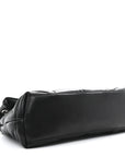 Lambskin Quilted Small Loulou Puffer Monogram Chain Satchel Black