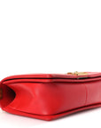 Lambskin Chevron Chain Stitched Medium Boy Flap Red