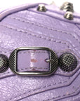 Extra Supple Calfskin Crocodile Embossed Le Cagole Shoulder Bag XS Lilac
