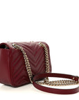 Calfskin Matelasse Mini GG Marmont Shoulder Bag Rosso Ancora