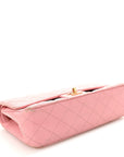 Caviar Quilted Medium Double Flap Light Pink