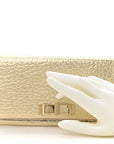 Metallic Heritage Grain Penrose Bow Continental Wallet Gold