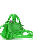 Grained Calfskin Neo Classic Silver Hardware Nano City Crossbody Fluo Green