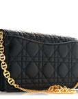 Supple Calfskin Cannage Caro Belt Pouch with Chain Black