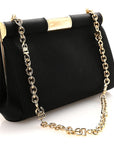 Satin Small Marlene Chain Clutch Black