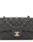 Lambskin Quilted Mini Rectangular Flap Dark Grey