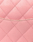 Caviar Quilted Medium Double Flap Light Pink