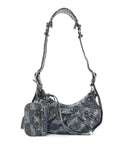 Denim BB Monogram Le Cagole Shoulder Bag XS Blue