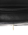 Lambskin Chevron Quilted Mini Rectangular Flap Black