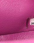 Lambskin Quilted Medium Double Flap Blue Pink