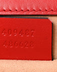 GG Supreme Monogram Apple Small Padlock Shoulder Bag Beige Multicolor Lobster Red