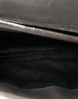 Sheepskin Matelasse Chevron Monogram Medium College Bag Asphalt