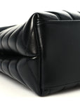 Calfskin Y Quilted Monogram Medium Loulou Chain Satchel Black