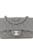 Caviar Quilted Mini Rectangular Flap Grey