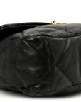 Goatskin Quilted Large CHNL 19 Flap Black