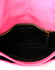 Crinkled Calfskin Matelasse Monogram Medium Niki Chain Satchel Rose Glow