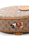 X DISNEY Mini Vintage GG Supreme Monogram Mickey Mouse Round Backpack Beige Vintage Sun Oil