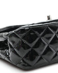Patent Calfskin Quilted Mini Square Flap Black