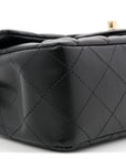 Lambskin Quilted Mini Rectangular Flap Black