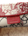 Canvas Embroidered Medium D1ORamour D-Royaume Book Tote Red Multicolor