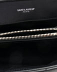 Calfskin Y Quilted Monogram Small Loulou Chain Satchel Black