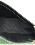 Ceramic Effect Deerskin Large D1ORama Flap Bag Malachite Green