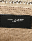 Linen Calfskin Small Rive Gauche Tote Greggio Natural
