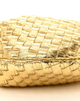 Laminated Calfskin Pressed Intreccio Mini Jodie Gold