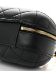 Lambskin Quilted CC Bubble Vanity Case With Chain Black