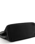 City Calf Hand Stitched Large Galleria Double Zip Tote Black