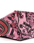 Canvas Embroidered Large Toile de Jouy Voyage Book Tote Fuchsia Multicolor