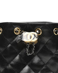 Shiny Crumpled Quilted Mini CHNL 25 Handbag Black