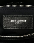 Calfskin Y Quilted Monogram Medium Loulou Chain Satchel Black