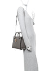 Grainy Calfskin Virtus Top Handle Tote Grey