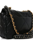 Lambskin Quilted Medium CHNL 19 Flap Black